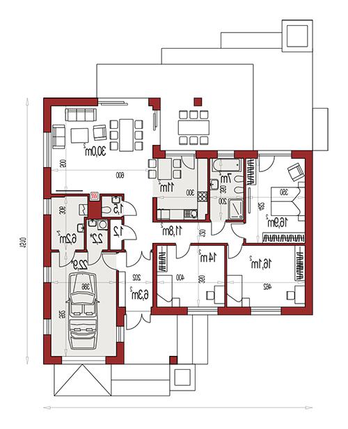 Rzut parteru lustro POW. 0,0 m²
