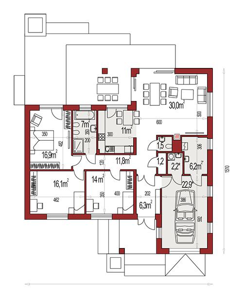 Rzut parteru POW. 0,0 m²