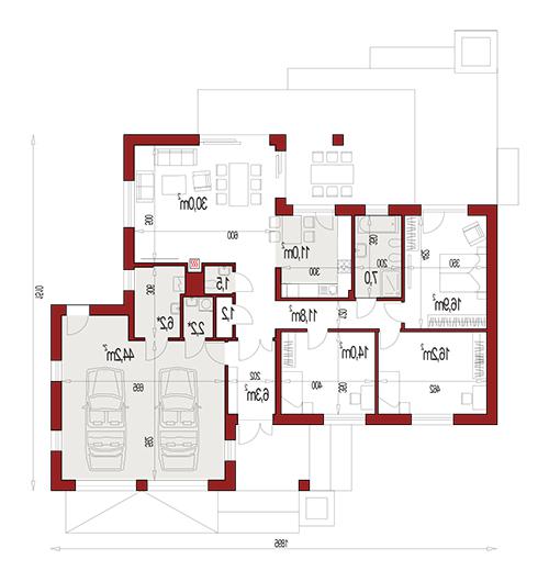 Rzut parteru lustro POW. 0,0 m²