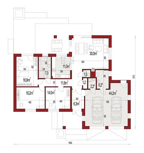 Rzut parteru POW. 0,0 m²
