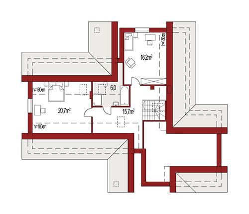 Rzut poddasza POW. 0,0 m²