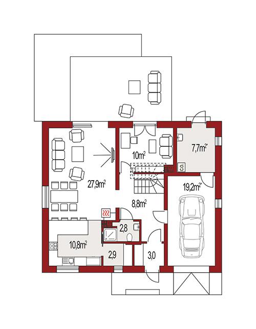 Rzut parteru POW. 0,0 m²