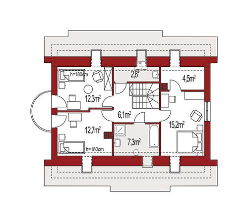 Rzut poddasza POW. 0,0 m²
