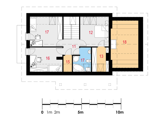 Rzut poddasza POW. 82,3 m²