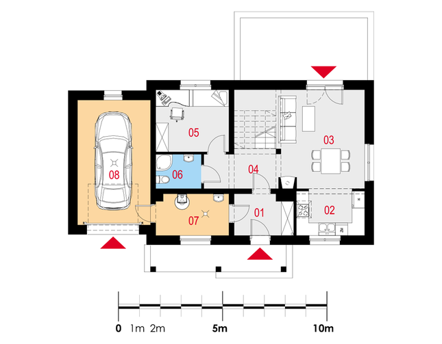 Rzut parteru lustro POW. 81,5 m²