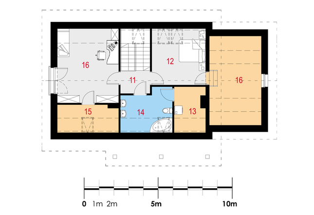 Rzut poddasza POW. 82,7 m²