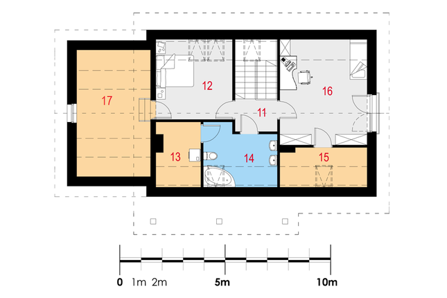 Rzut poddasza lustro POW. 82,7 m²
