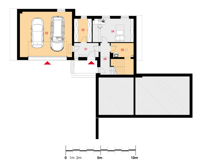 Rzut parteru POW. 101,3 m²