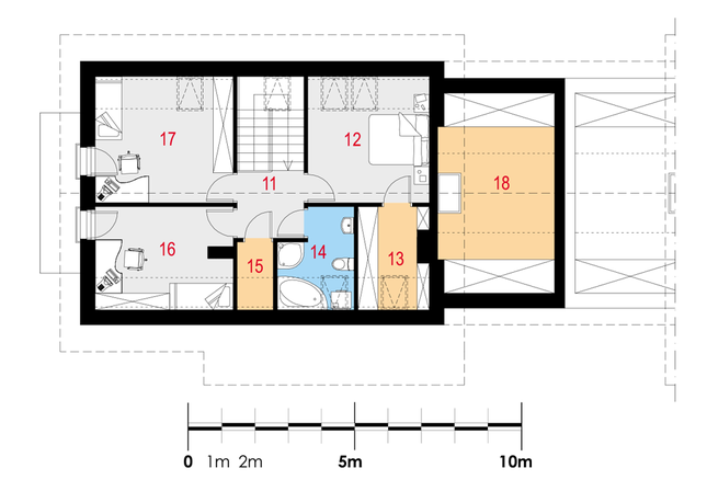 Rzut poddasza POW. 62,1 m²