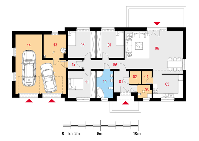 Rzut parteru POW. 174,9 m²