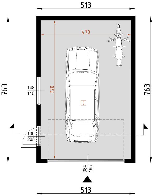 Rzut parteru POW. 33,8 m²