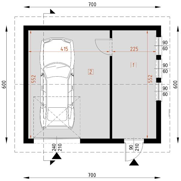 Rzut parteru POW. 35,0 m²
