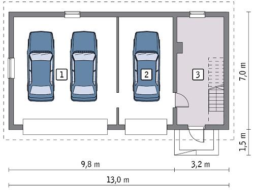 Rzut parteru POW. 75,2 m²