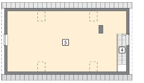 Rzut poddasza POW. 76,9 m²