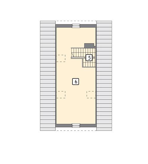 Rzut poddasza lustro POW. 68,9 m²