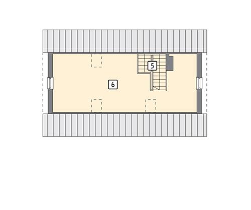 Rzut poddasza POW. 68,9 m²
