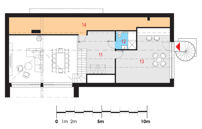 Rzut poddasza POW. 74,7 m²