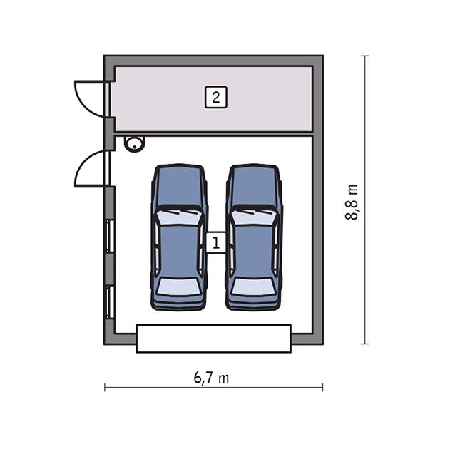 Rzut parteru POW. 48,0 m²