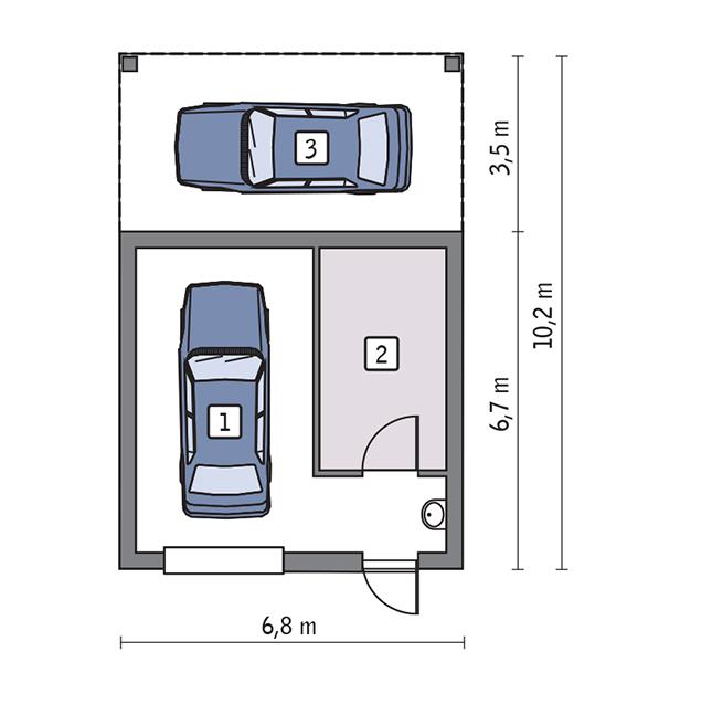 Rzut parteru POW. 59,4 m²