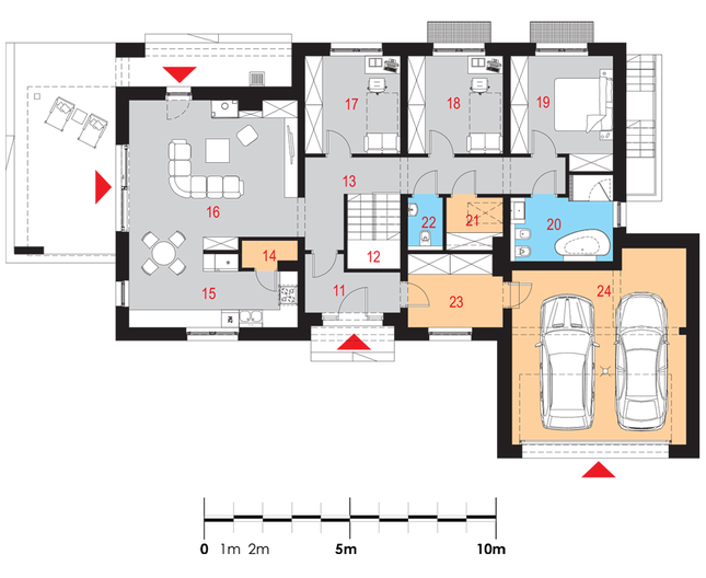 Rzut parteru POW. 155,1 m²