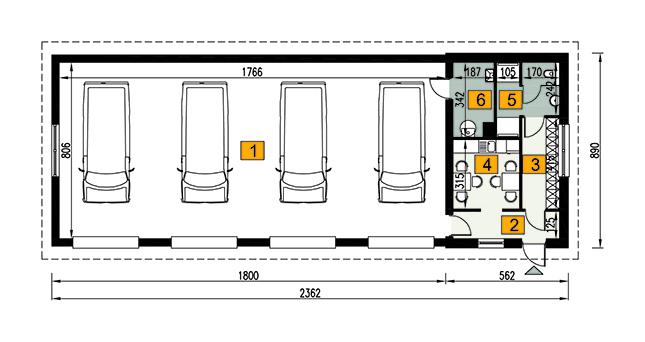 Rzut parteru POW. 177,3 m²