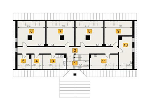 Rzut poddasza POW. 277,6 m²