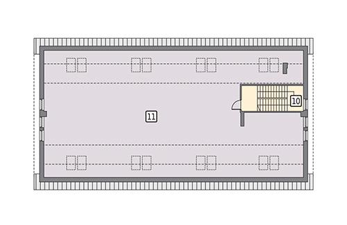 Rzut poddasza POW. 261,9 m²