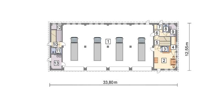 Rzut parteru POW. 360,5 m²