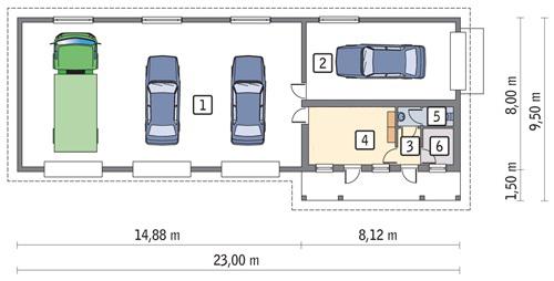 Rzut parteru POW. 160,2 m²