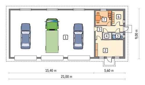 Rzut parteru POW. 162,0 m²