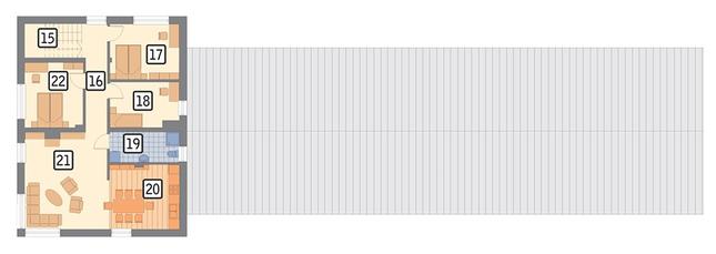Rzut piętra POW. 102,8 m²