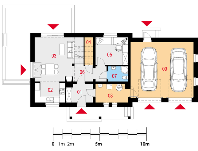 Rzut parteru POW. 104,0 m²
