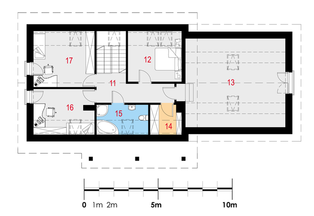 Rzut poddasza POW. 102,2 m²