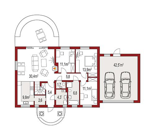 Rzut parteru POW. 0,0 m²