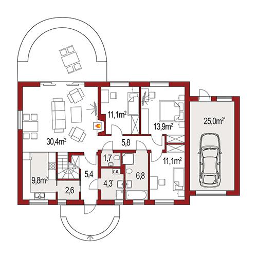 Rzut parteru POW. 0,0 m²