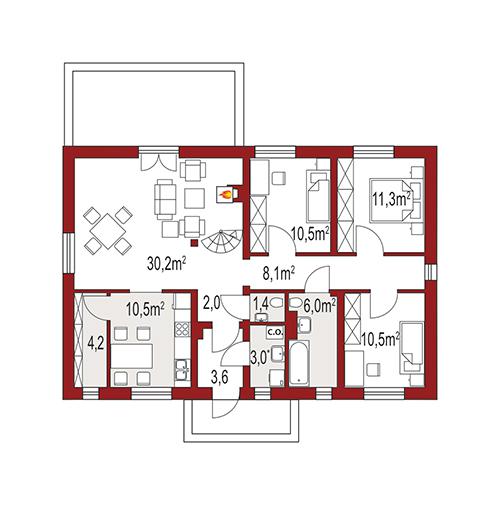 Rzut parteru POW. 0,0 m²
