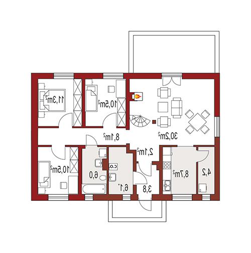 Rzut parteru lustro POW. 0,0 m²