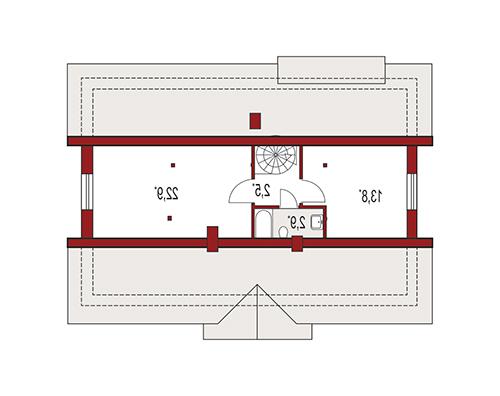 Rzut poddasza lustro: do indywidualnej adaptacji