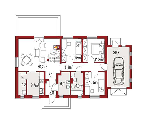 Rzut parteru POW. 0,0 m²