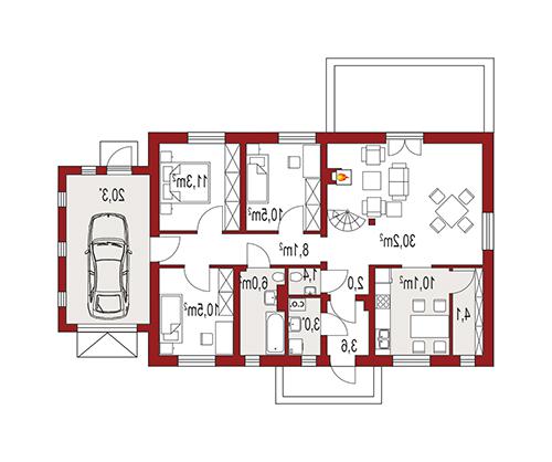 Rzut parteru lustro POW. 0,0 m²