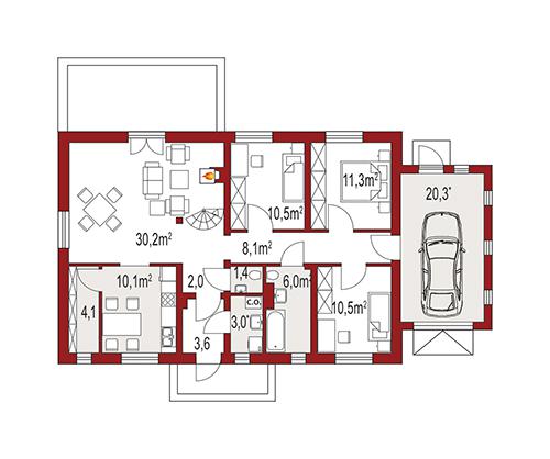 Rzut parteru POW. 0,0 m²