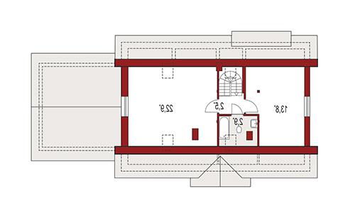 Rzut poddasza lustro: do indywidualnej adaptacji