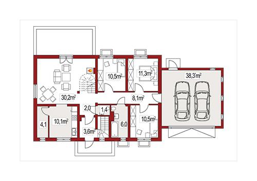 Rzut parteru POW. 0,0 m²