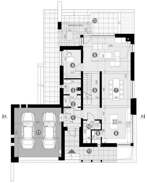 Rzut parteru POW. 125,6 m²