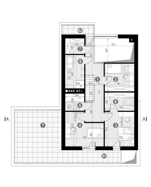 Rzut poddasza POW. 135,9 m²