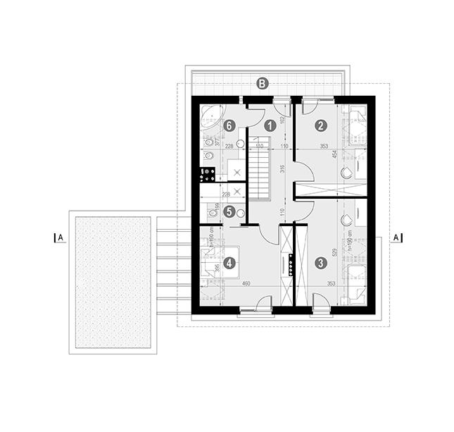 Rzut poddasza POW. 85,6 m²