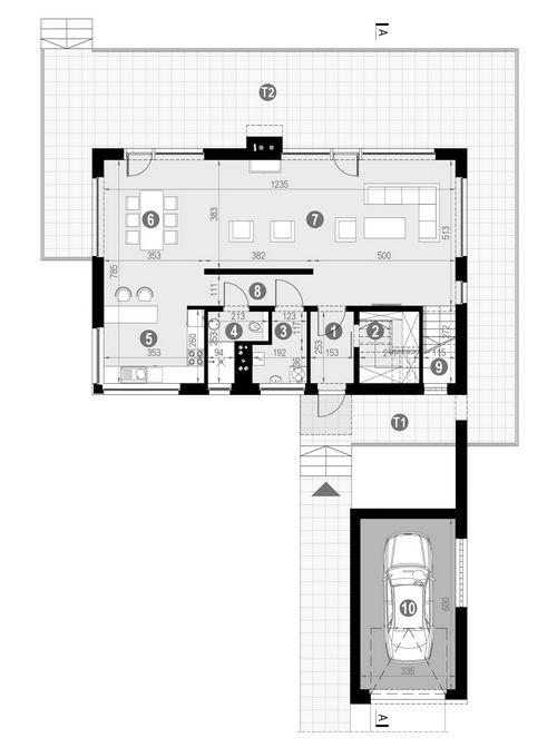 Rzut parteru POW. 111,4 m²