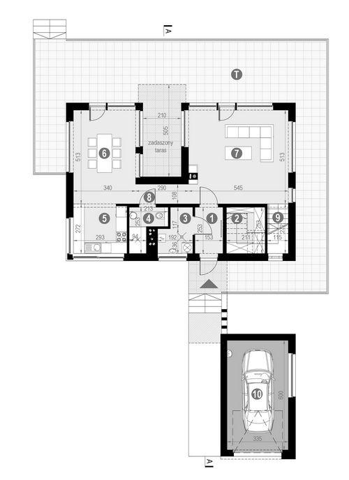 Rzut parteru POW. 96,9 m²