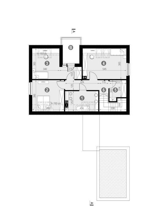 Rzut poddasza POW. 85,4 m²