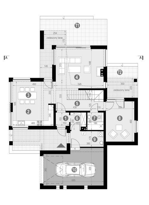 Rzut parteru POW. 117,2 m²
